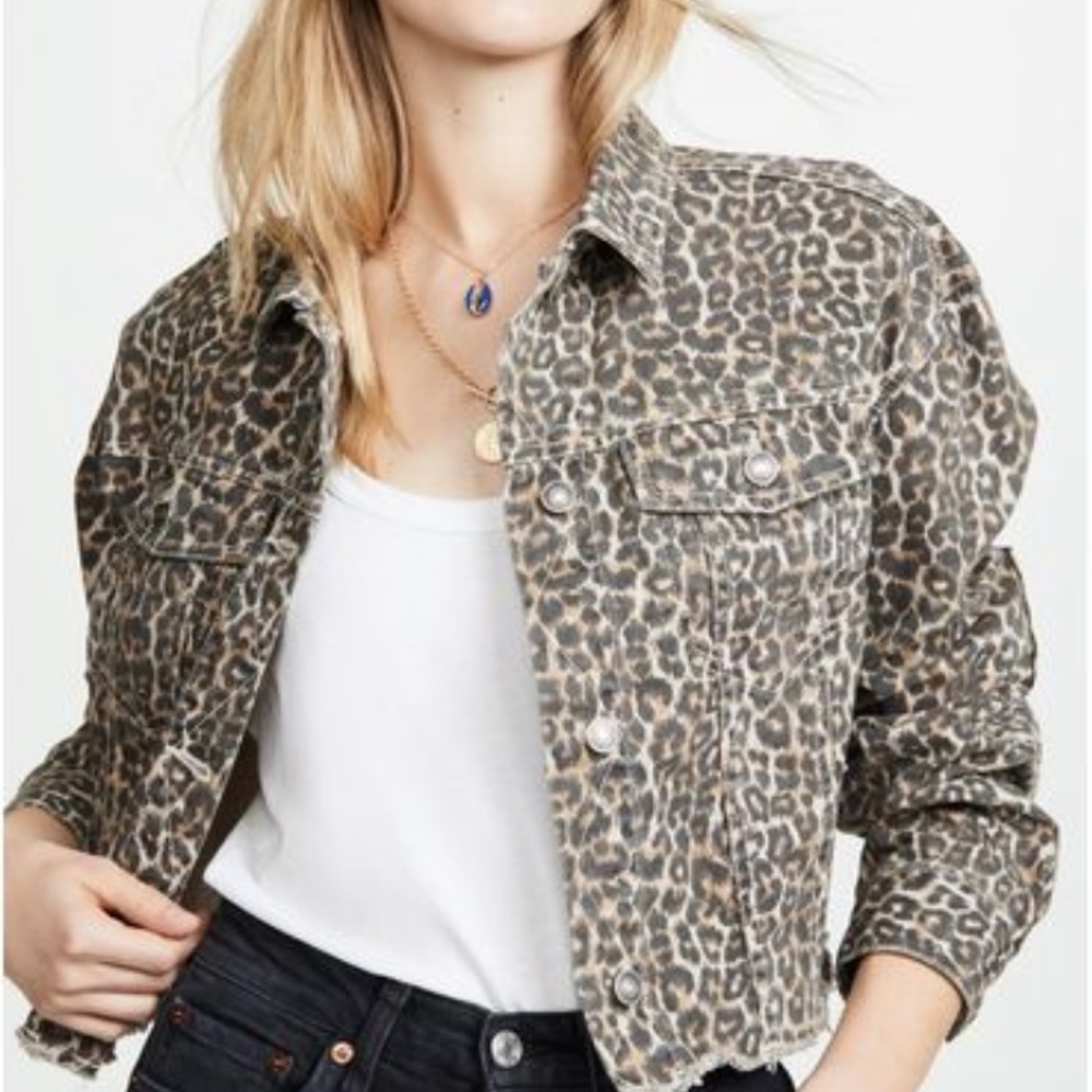 FREE PEOPLE CHEETAH DENIM JACKET - S